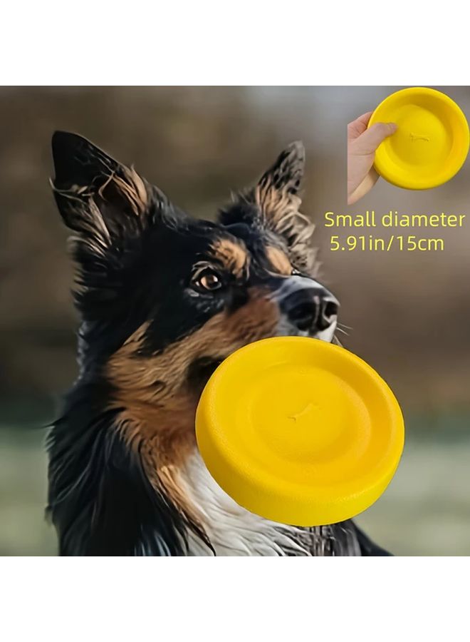 القرص الطائر الأصفر الصغير للكلاب، متين ومقاوم للمضغ، للتدريب على الجلب - Image 1