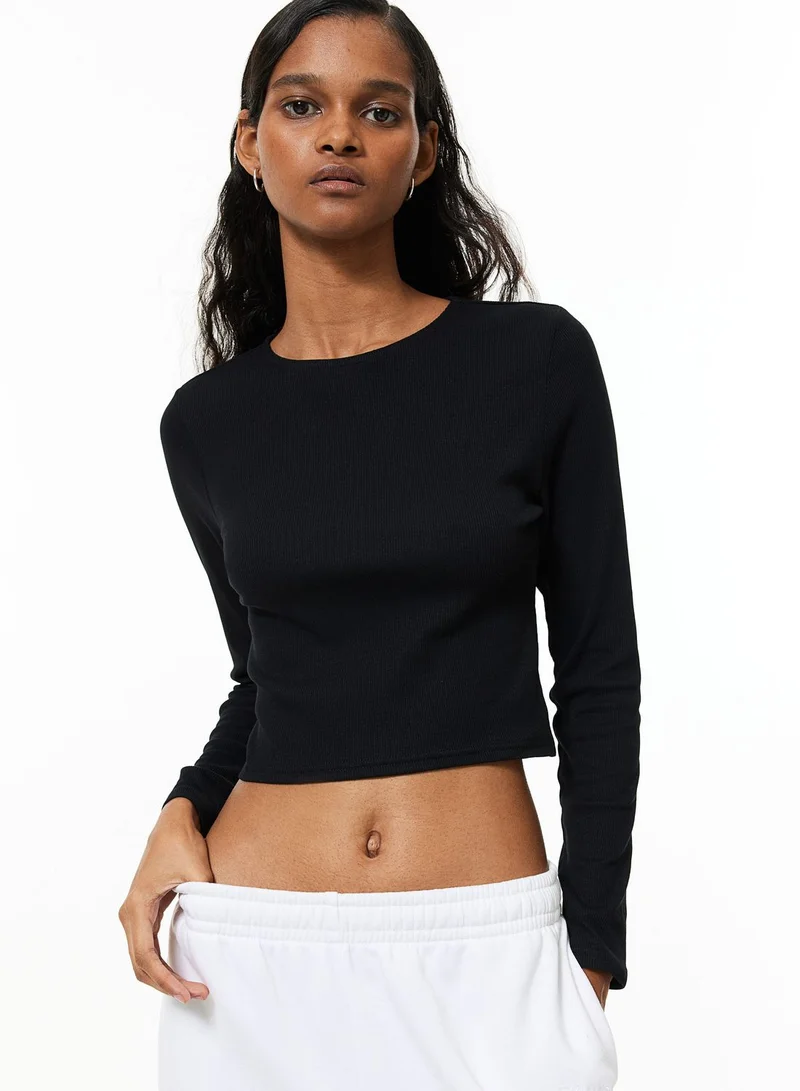 H&M Ribbed Crew Neck Top