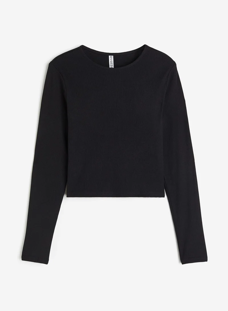 H&M Ribbed Crew Neck Top