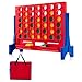 COSTWAY Giant 4inaRow Game with Storage Carry Bag Jumbo 4toScore Game w Chess Quick Release Slider for Kids Adults Indoor Outdoor Backyard Connect Game Set BlueRed - Image 2