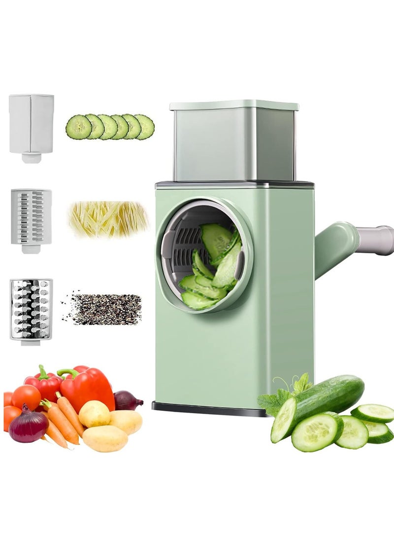 MIXDE Vegetable Chopper,Mandoline Slicer,3 In 1 Handheld Spiral Rotary Drum Slicer for Vegetable Fruit Cheese Nut,Pro Onion Chopper,Food Chopper Vegetable Cutter Kitchen Vegetable Slicer Dicer Cut - Image 1