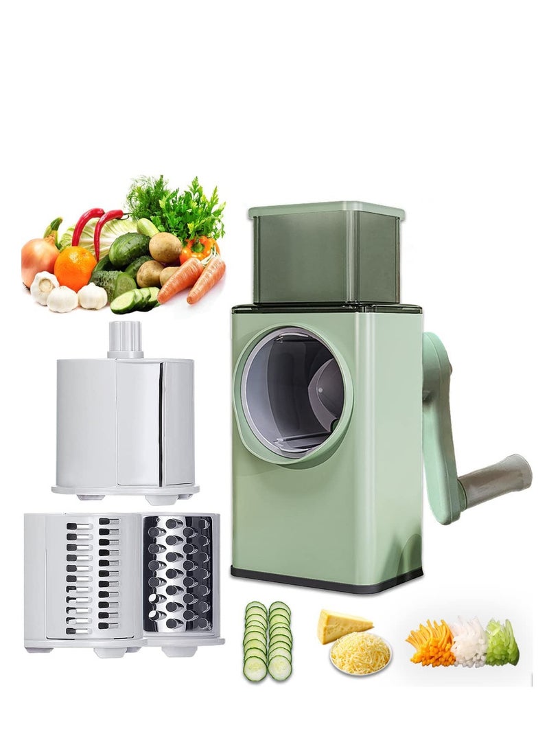 MIXDE Vegetable Chopper,Mandoline Slicer,3 In 1 Handheld Spiral Rotary Drum Slicer for Vegetable Fruit Cheese Nut,Pro Onion Chopper,Food Chopper Vegetable Cutter Kitchen Vegetable Slicer Dicer Cut - Image 4