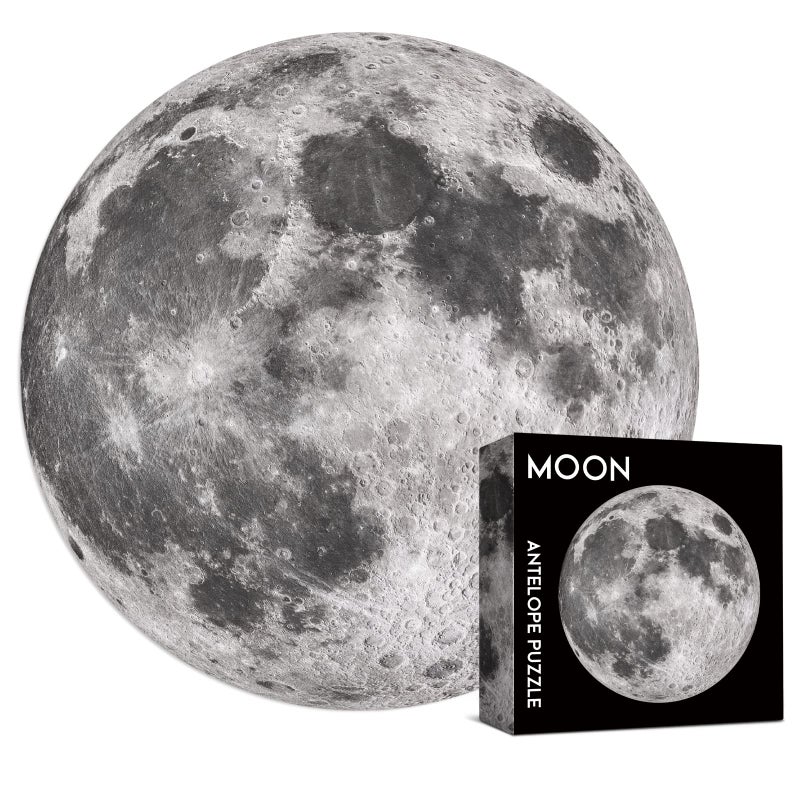 Antelope 1000 Piece Puzzle for Adults Space Moon Jigsaw Puzzles 1000 Pieces Telescope Planet Closeup Round Puzzle High Resolution Matte Finish No Dust Space Puzzle - Image 2