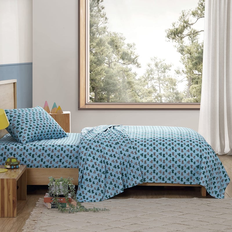 Eddie Bauer Eddie Bauer Kids - Twin Sheets  Stain Resistant Kids Bedding  Ideal for Toddler Bedding Set (Little Rider Blue  Twin)  - Image 2