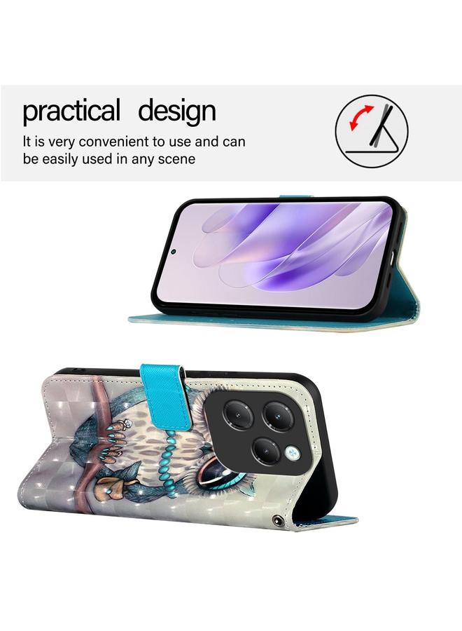 اس-توب جراب لهاتف Infinix Hot 40 / Hot 40 Pro، جراب جلدي أفقي قابل للطي برسومات ثلاثية الأبعاد - Image 3