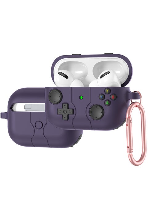Suitable For Airpods Earphone Case Silicone Cute Apple 4 Generation Bluetooth Earphone Case Airpodspro2 Protective Case-Color:Dark Purple-Model:airpords Pro/pro2