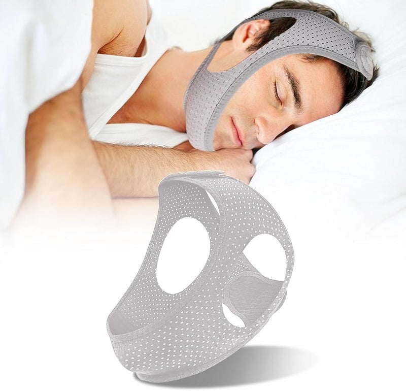 Paporich 1 Paporich 2 قطع أحزمة ذقن مضادة للشخير، حزام ذقن قابل للتعديل للشخير، حزام ذقن للنوم، أجهزة مضادة للشخير مطورة، للرجال والنساء لإبقاء الفم مغلقًا أثناء النوم - Image 1