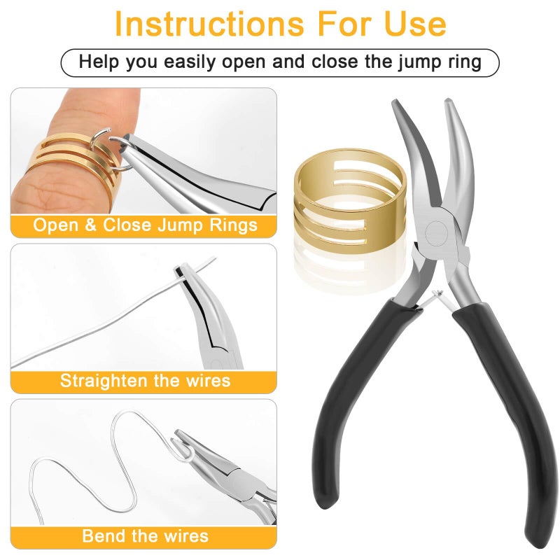 Anezus 1200PCS Jump Rings for Jewelry Making Kit, Jump Rings and Necklace Clasps with Jump Ring Pliers Tools for Jewelry Making Supplies and Necklace Repair (Silver) - Image 4