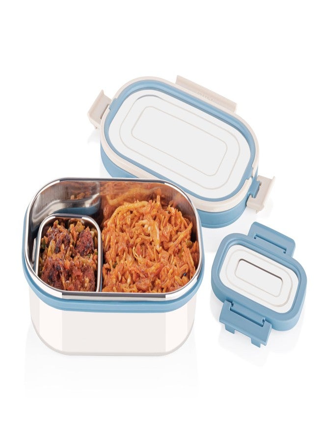 Ritu Big Belly Airtight Lunch Box with Inner Steel Large Container with 200ml Veggie Box| Leak -Proof | BPA -Free | Food Grade | Keeps Food Hot and Fresh for Hours | Ideal for School, Travel & Office - Image 1