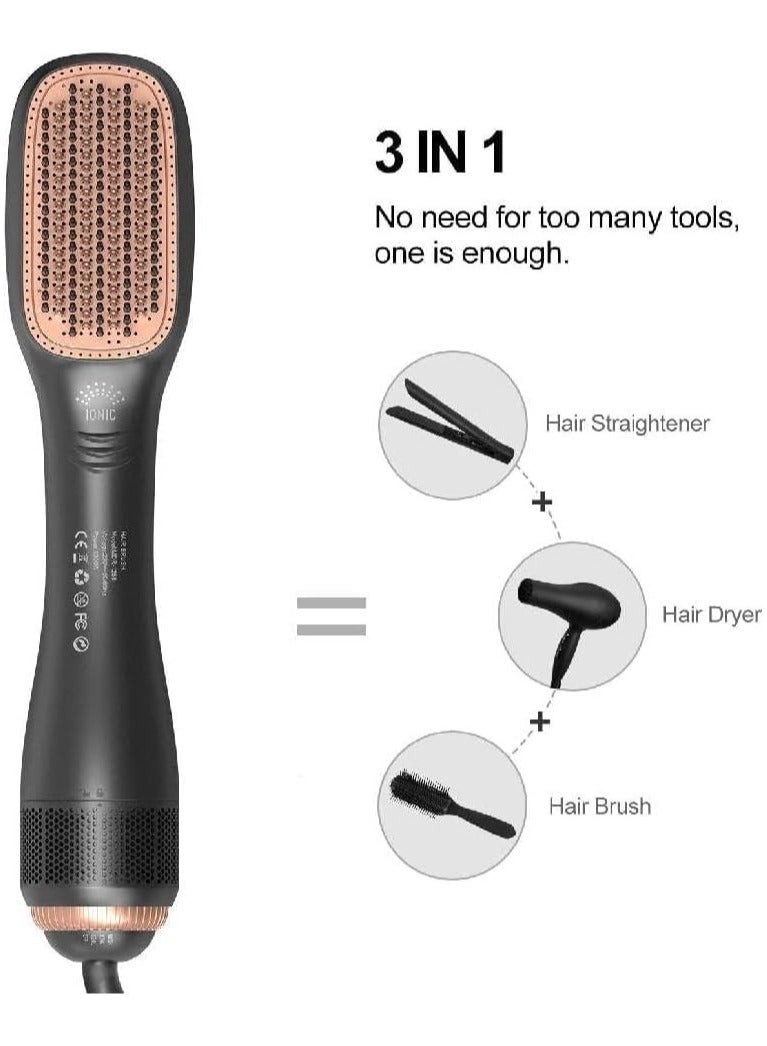 3 In 1 Professional Hair Brush Negative Ion Blow Dryer Straightening Brush Hot Air Styling Comb - Image 2