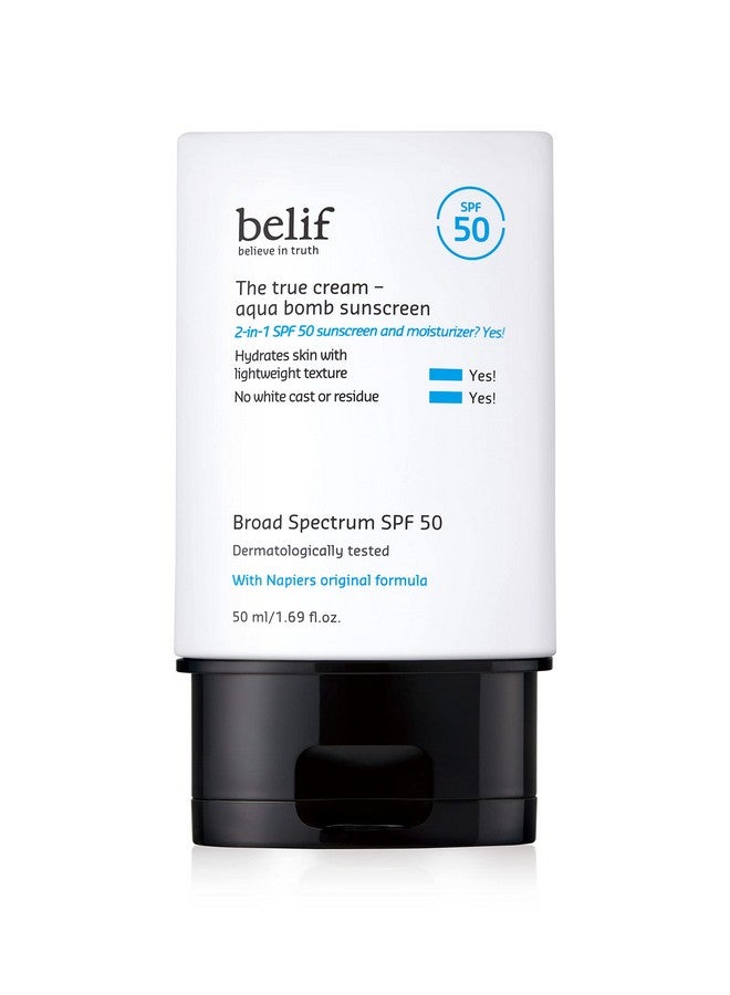 belif واقي شمس إليف أكوا بومب طيف واسع SPF 50 ; واقي شمس مرطب 2 في 1 خفيف الوزن ; لمسة نظيفة ; 1.69 أونصة سائلة بيضاء - Image 1