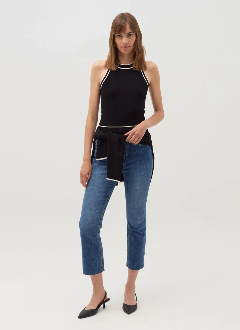 او في اس Tank top with contrasting edging