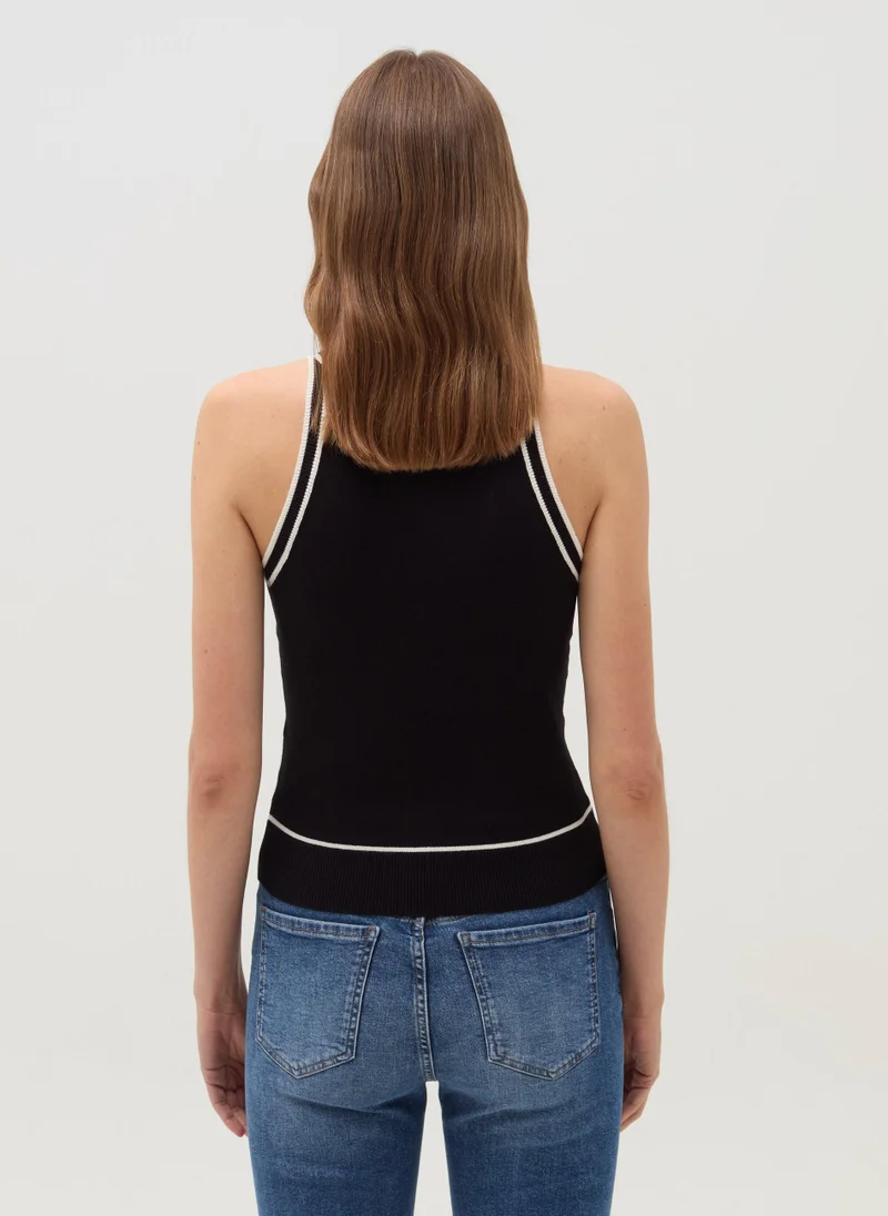 Ovs Tank top with contrasting edging