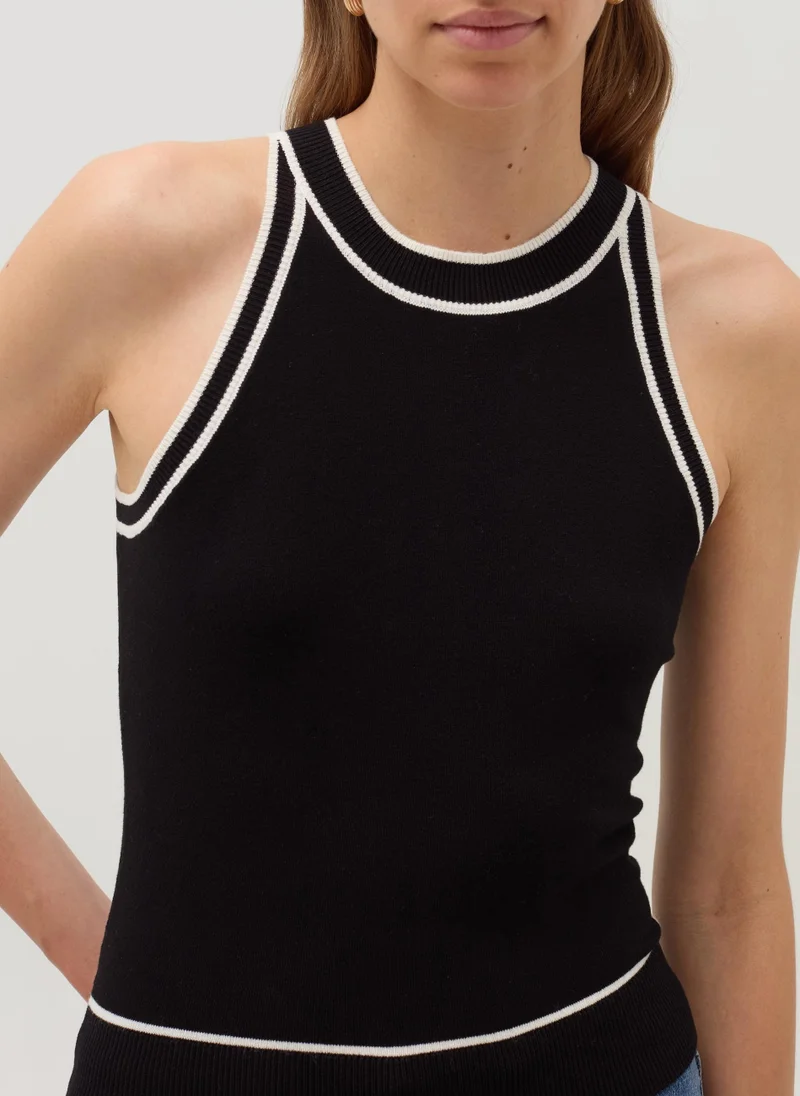 Ovs Tank top with contrasting edging