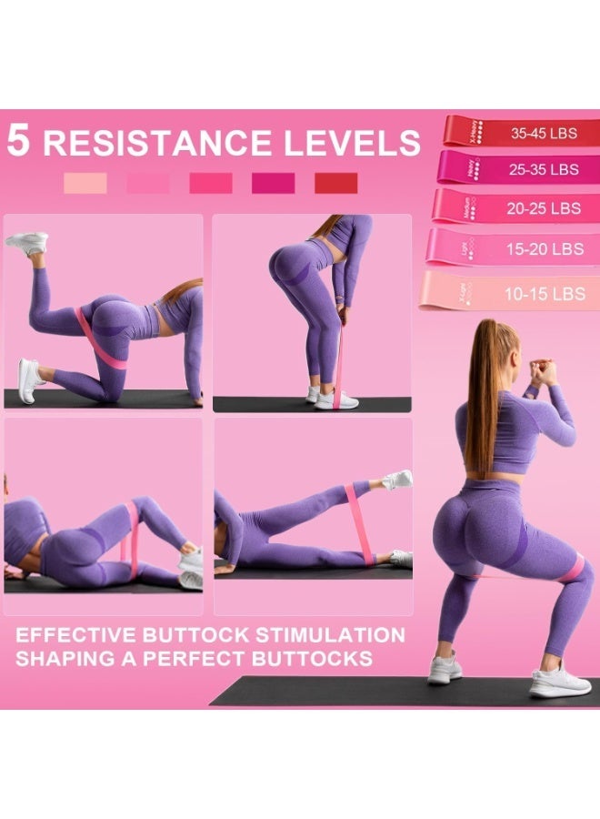 Kingone 14-Piece Pilates Kit for Women, Home Workout Set with Magic Circle, Mini Ball, Resistance Bands, Foam Roller, Stretch Strap, Grip Socks and Carry Bag, Pink - Image 4