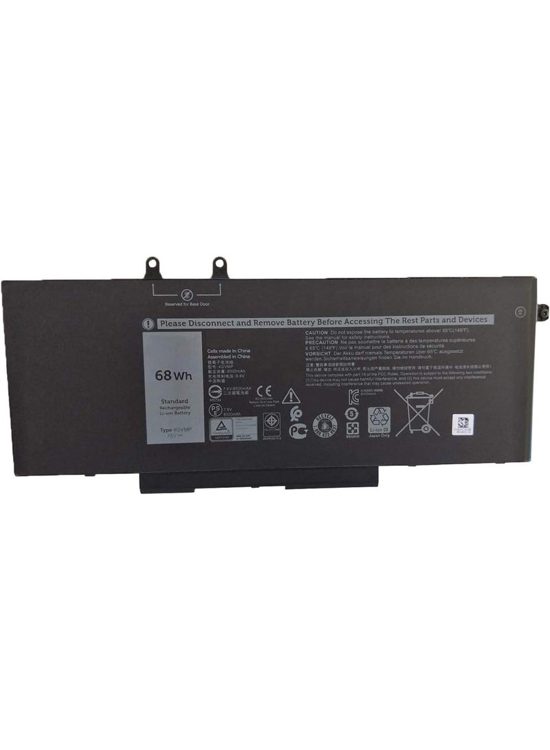 Laptop Battery Replacement 68Wh – 7.6V – Compatible with Dell Latitude 5400 / 5500, Precision 3540 / 3550, Inspiron 7590 / 7591 / 7791 – Models 4GVMP, 9JRYT, RF7WM - Image 1