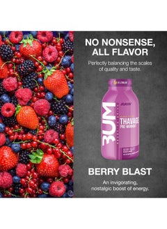 Raw RAW Ready to Drink Pre-Workout Drink, Berry Blast - BUM Thavage RTD Protein Shakes  - Image 4