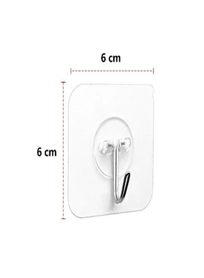 RBC 6Pcs Self Adhesive Wall Hooks, Heavy Duty Sticky Hooks for Hanging, Wall Hangers for Hanging Kitchen Bathroom Bedroom Accessories -Transparent Hooks - Image 4
