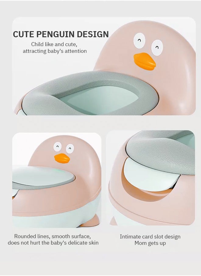 BAYBEE - Ducky Western Toilet Kids Potty Seat for Baby Baby Potty Training Seat Chair with Closing Lid Tray Kids Toilet Seat Baby Potty Seat for Toddlers Kids 1 to 6 Years Boys Girl Pink - Image 1