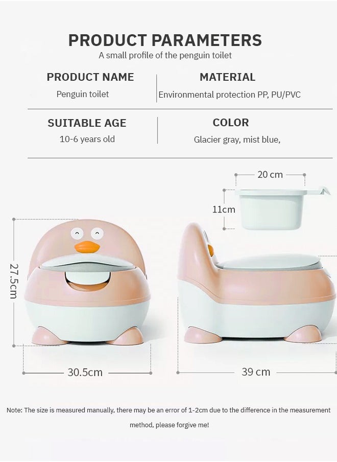 BAYBEE - Ducky Western Toilet Kids Potty Seat for Baby Baby Potty Training Seat Chair with Closing Lid Tray Kids Toilet Seat Baby Potty Seat for Toddlers Kids 1 to 6 Years Boys Girl Pink - Image 1