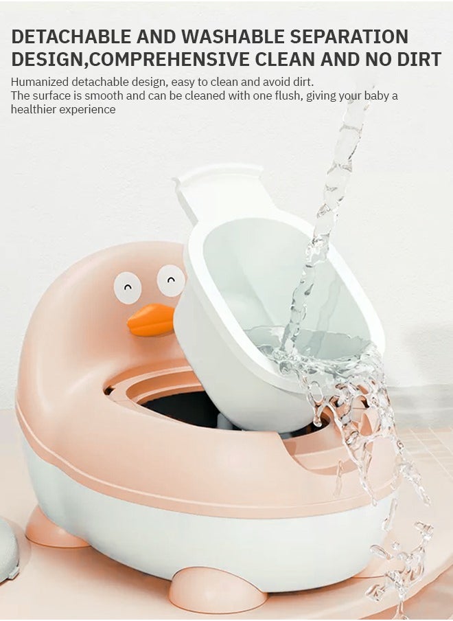 BAYBEE - Ducky Western Toilet Kids Potty Seat for Baby Baby Potty Training Seat Chair with Closing Lid Tray Kids Toilet Seat Baby Potty Seat for Toddlers Kids 1 to 6 Years Boys Girl Pink - Image 1