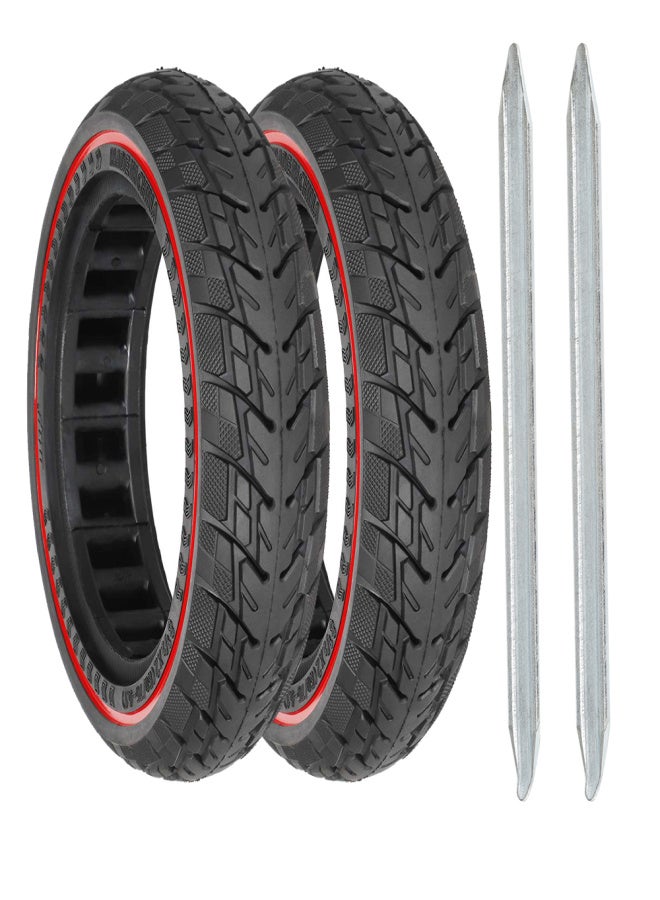 Ulip 2PCS 8.5 Inch Solid Tire 8 1/2x2 Electric Scooter Honeycomb Tires 50/75-6.1 Front & Rear Replacement Off-Road Tire with 2 Steel Crowbars Anti-Slip & Shock Absorbing - Image 1