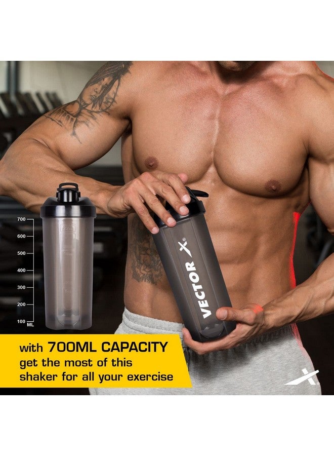 Vector X Shaker Bottle For Protein Shake With Material Grade 0.5 Non Toxic Shaker for Cycling/Gym/Excercise Outdoor (BLACK) - Image 4