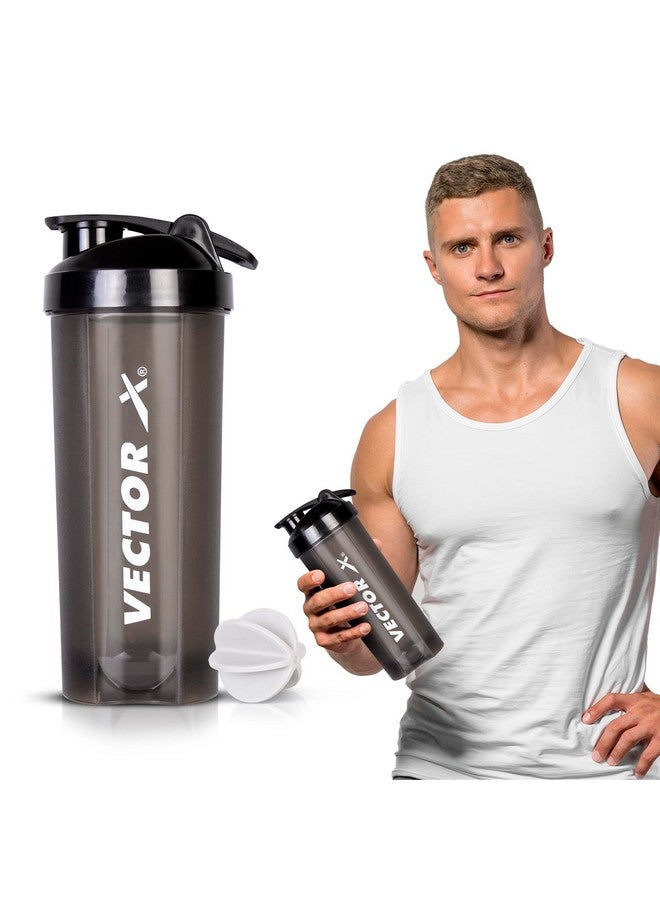 Vector X Shaker Bottle For Protein Shake With Material Grade 0.5 Non Toxic Shaker for Cycling/Gym/Excercise Outdoor (BLACK) - Image 1