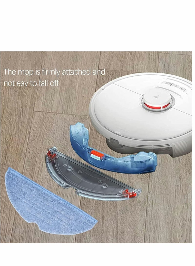 SYOSI رؤوس ممسحة بديلة رأسية رطبة 10 قطع وسادات تنظيف ميكروفيبر لملحقات S7 T7S T7 بلس للأرضيات الخشبية (5 قطع) - Image 2