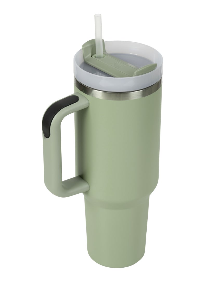 Stanley 40oz Quencher H20 Flowstate Stainless Steel Vacuum Insulated Tumbler with Lid and Straw for Water, Iced Tea or Coffee, Smoothie and More, Cream - Image 2