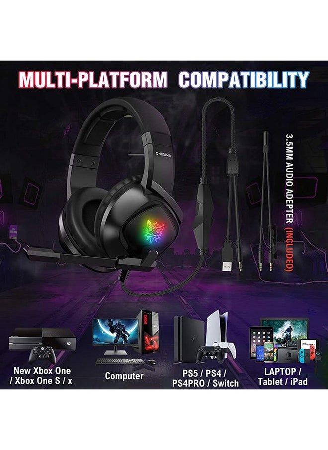 onikuma - K19 Gaming Wired Headset With Microphone For PS4/PS5/XOne/XSeries/NSwitch/PC - Image 1