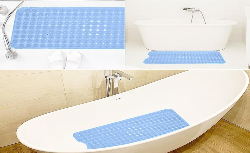 JYOT CREATION PVC AntiSlip Bathroom Shower MatAnti Slip Bathtub Bathroom Mat with Suction Cup Drain Hole and Anti Skid NonSlippery Rubber Floormat for Toilet Kitchen - Image 2