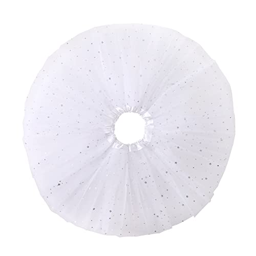 Jastore® Girls Layered Stars Sequins Tutu Skirt Princess Ballet Dance Dress (White) - Image 2