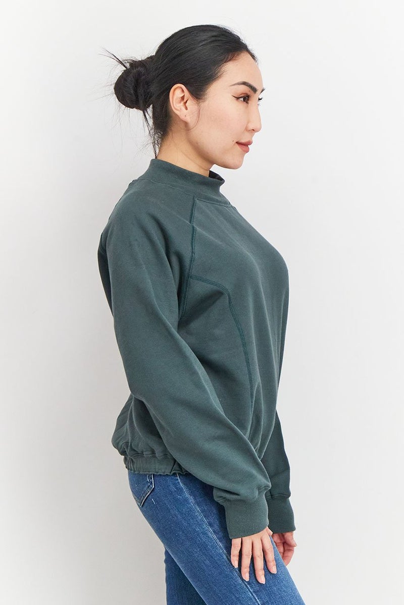 Piping Hot Women Crew Neck Brand Logo Sweatshirt, Green - Image 3