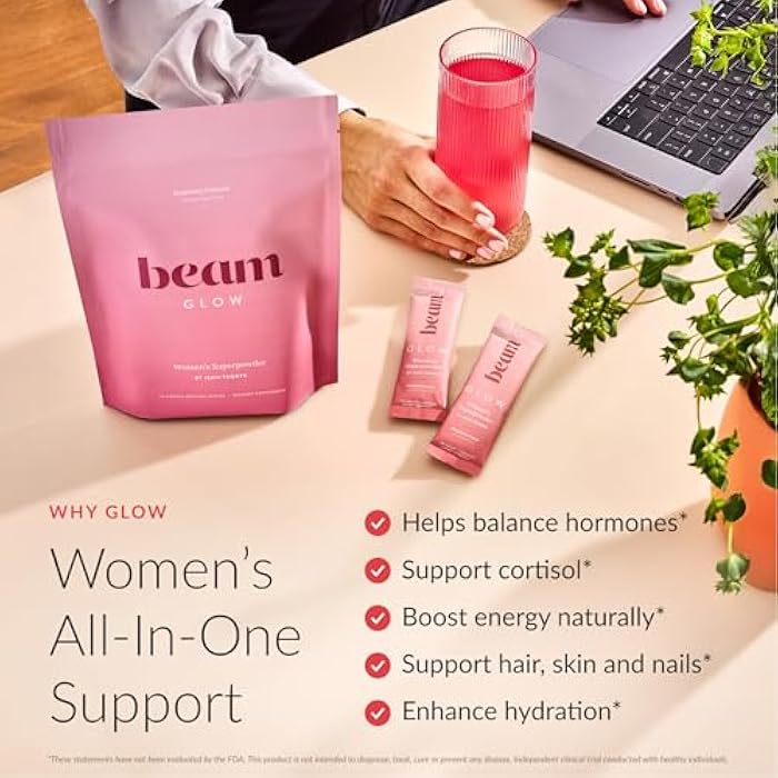Beam Glow Hormone Balance Supplement for Women – Cortisol Supplement for Women, PMS Relief Supplement, Perimenopause Support, Womens Vitamins, Thyroid Support with Ashwagandha & Selenium - Image 2
