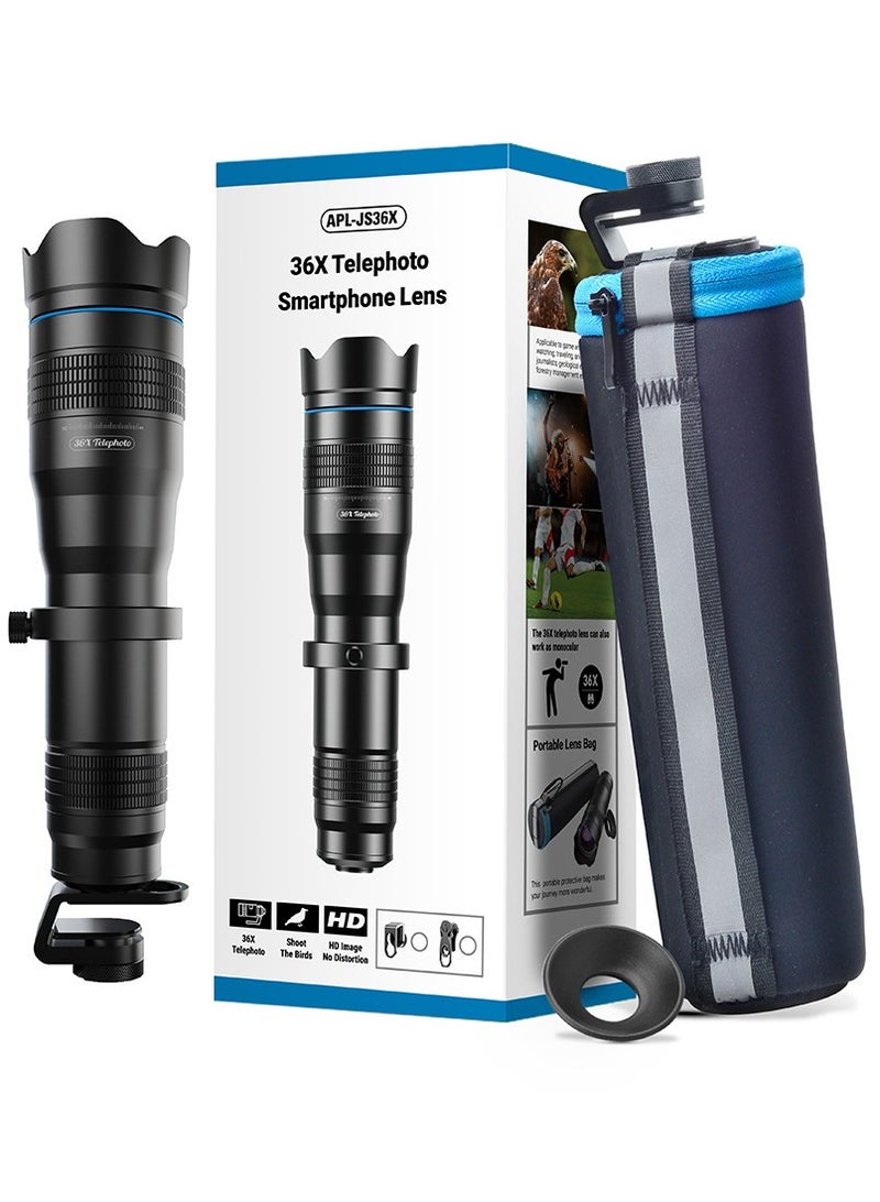 APEXEL APL-JS36XJJ04 HD 36X Metal Single-tube Telescope Telephoto Lens Optic Phone Camera Lens Monocular with Mini Selfie Tripod for Most Smartphones - Image 1