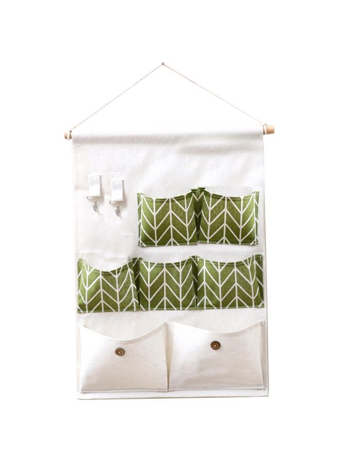 نيبمينينت حافظة تخزين مصنوعة من القطن ويمكن تعليقها أخضر/أبيض 35x23x1سنتيمتر