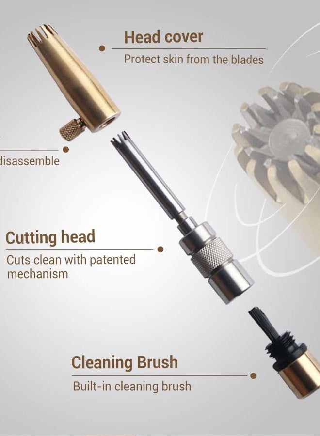 Royal [Made in Korea] Premium Nose Hair Trimmer for Men Freikugel, Manual, Battery-Free, Brass & Stainless Steel, Waterproof, Painless with a Patented Mechanism ET-32 - Image 3