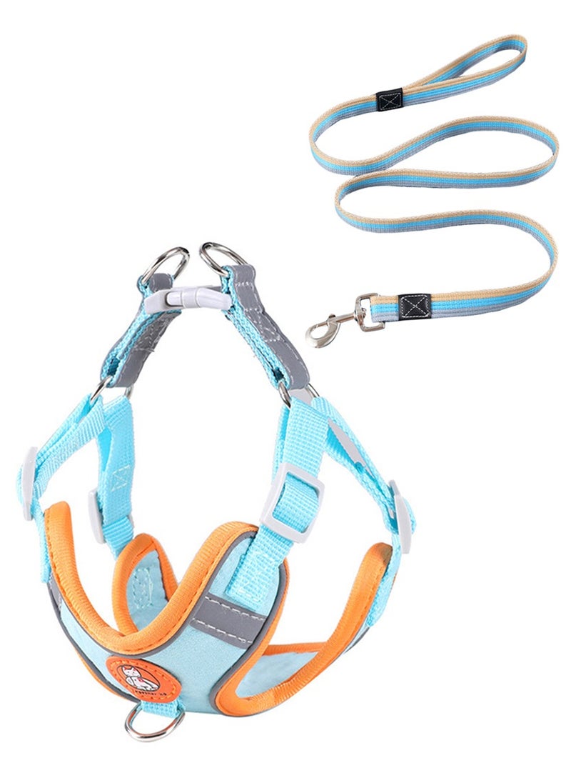 Pet harness and 1.5meter anti-slip leash set, Reflective and no choke, Light blue - pzsku/Z02B745F56F8B7001EED0Z/45/_/1703939747/bc15d861-afdd-48b3-81b4-b90055c34763