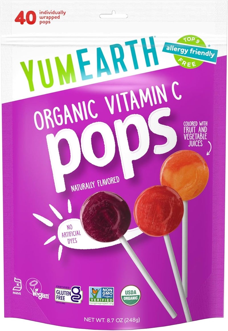 YumEarth Organic Vitamin C Lollipops - 40 Count - Image 1
