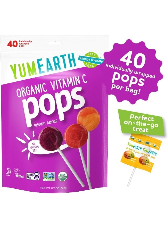 YumEarth Organic Vitamin C Lollipops - 40 Count - Image 2