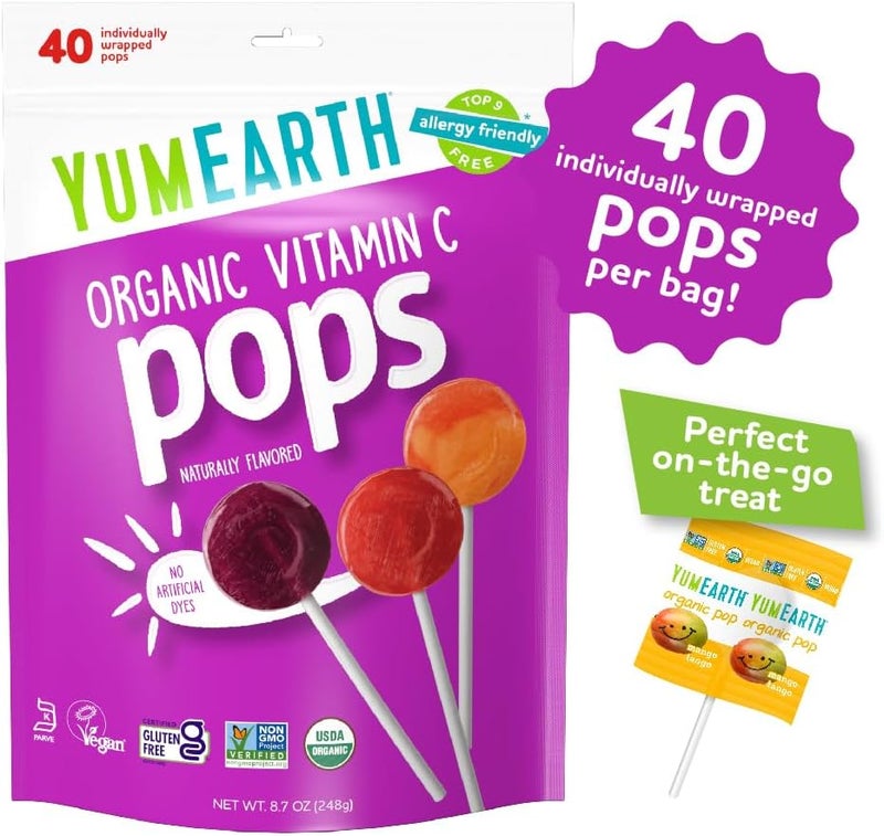 YumEarth Organic Vitamin C Lollipops - 40 Count - Image 3