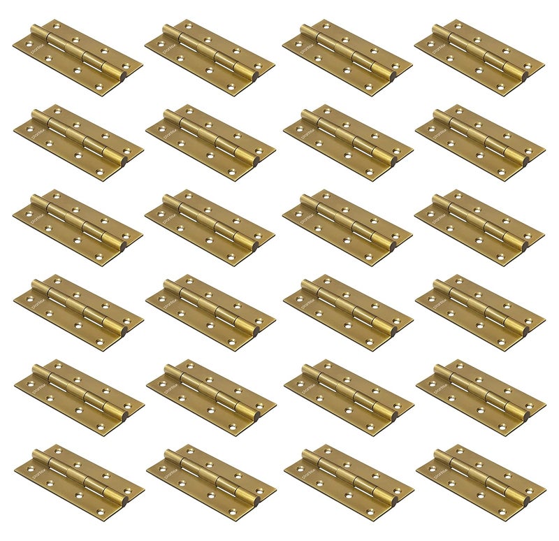 plantex Plantex Heavy Duty Stainless Steel Door Butt Hinges 5 inch x 12 Gauge25 mm Thickness HomeOfficeHotel for Main DoorBedroomKitchenBathroom Pack of 24 Brass Antique  - Image 1