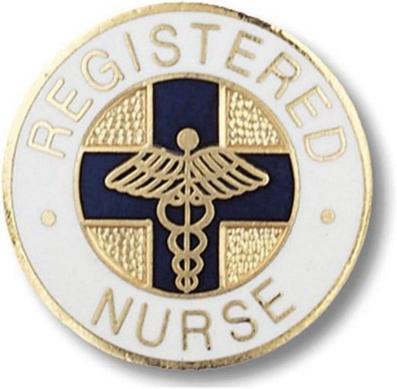 Prestige Medical Registered Nurse Emblem Pin - Gold Cloisonne Jewelry