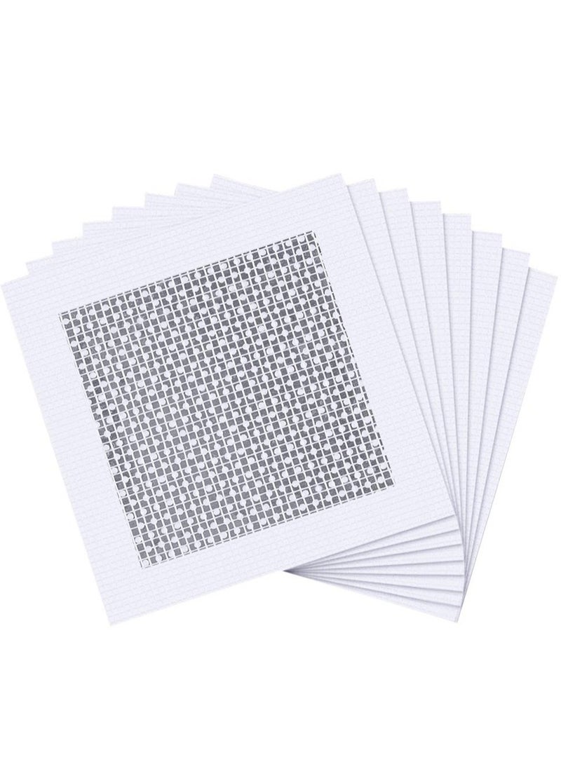 Fiberglass Wall Repair Patch Kit - 8 Self-Adhesive Patches for Drywall, Vinyl Siding & Aluminum Fences - Perfect for Covering Cracks, Holes & Blemishes (White)  - Image 1