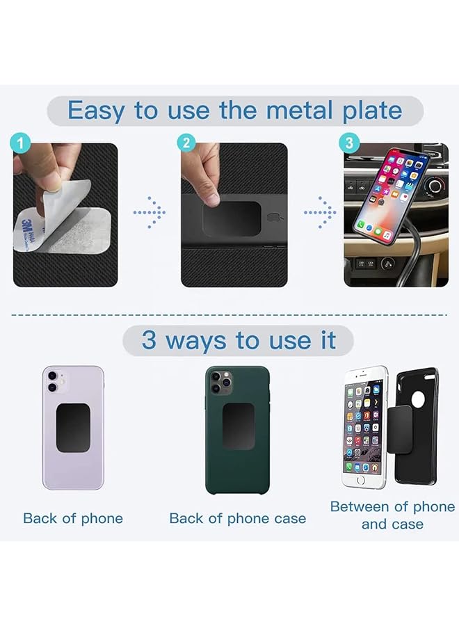 جود تول جودتول، 12 قطعة، لوحة معدنية عالمية، حامل هاتف مغناطيسي للسيارة مع لاصق 3M، متوافق مع الحوامل المغناطيسية، 6 مستطيلات و6 دائرية - Image 5