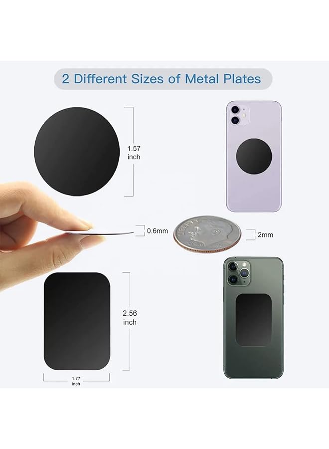 جود تول جودتول، 12 قطعة، لوحة معدنية عالمية، حامل هاتف مغناطيسي للسيارة مع لاصق 3M، متوافق مع الحوامل المغناطيسية، 6 مستطيلات و6 دائرية - Image 2