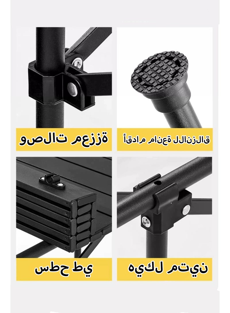 طاولة تخييم قابلة للتعديل, طاولة قابلة للطي مع حقيبة تخزين شبكية للتخييم, الحفلات, الفناء, النزهات, الشاطئ, السفر - Image 5