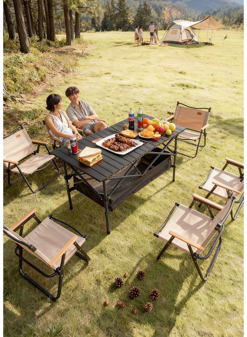 طاولة تخييم قابلة للتعديل, طاولة قابلة للطي مع حقيبة تخزين شبكية للتخييم, الحفلات, الفناء, النزهات, الشاطئ, السفر - Image 3