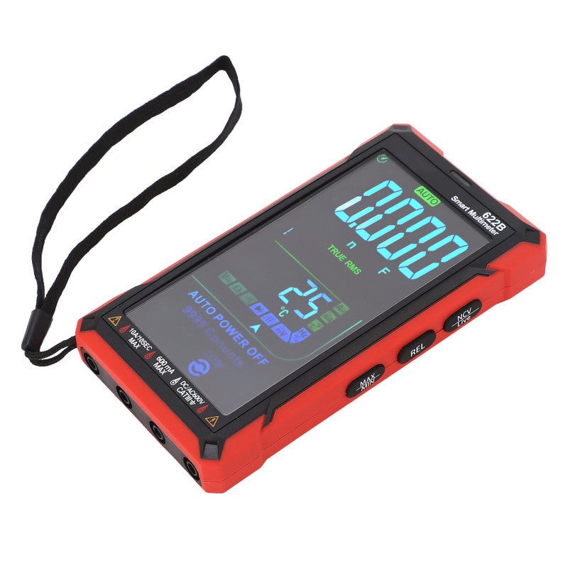 Digital Multimeter: Red Portable Tester With Bright 3-LED Flashlight - Infrared Laser Positioning Clear VA & LCD Display for Dark Environment Electrical Inspections, Live Line Detection - Image 4